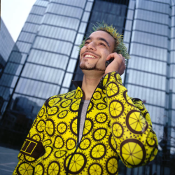man answering phone